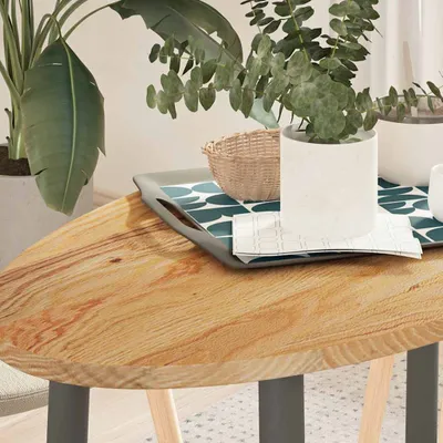 Produktbild von Tischaccessoires, Tischplatte, Hellbraun, 100x50x2 cm Massivholz Eiche Oval - Tischplatten CC23418