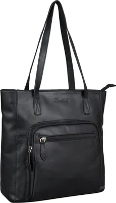 Produktbild von Benthill Damen Shopper Leder - Handtasche aus echtem Rindsleder - Tasche mit Reißverschluss - Schultertasche / Ledertasche - Vintage Umhängetasche