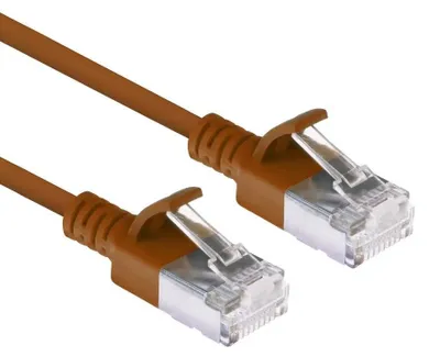 Immagine prodotto di ACT Brown 10 metri LSZH U/FTP CAT6A cavo patch slimline per datacenter senza strappi con connettori RJ45 (DC7210)