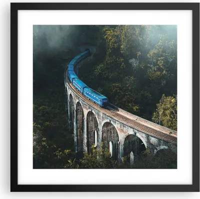 Produktbild von Gerahmtes Poster - Schwarzer Rahmen - Zug Hogwarts Express - 40x40 cm - Wand Bild - Wanddeko - Wandbilder - Kunstposter - Wandposter - Bilderrahmen - Bilder - Kunstdruck - P2BAC40x40-5132