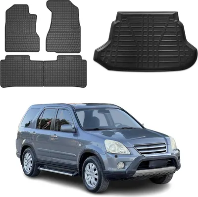 Produktbild von Fußmatten & Kofferraumwanne Set für Honda CR-V 2001-2006 Gummi TPE Schwarz 5x