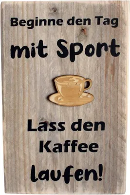 Produktbild von Holzschild Kaffee Sport