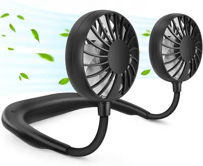 Produktbild von Tragbarer Mini-Nackenventilator mit USB-Anschluss, wiederaufladbar, ideal für Sport und Freizeit. Handfreier, tragbarer Mini-Nackenventilator mit USB-Anschluss, Kopfhörer-Design, tragbarer Nackenventilator, USB-Nackenventilator für Zuhause, Büro, Reisen, drinnen und draußen. Tragbarer Mini-Nackenventilator mit LED-Beleuchtung, Kopfhörer-Design, batteriebetrieben, Regenbogen- und Weißlicht, 3 Geschwindigkeitsstufen, leise, wiederaufladbar, ideal für Sport, Outdoor-Aktivitäten und Camping.