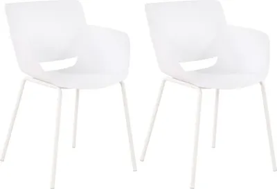 Immagine prodotto di set di 2 sedie da giardino - Terrazze - Polipropilene resistente agli agenti atmosferici | Colore: bianco