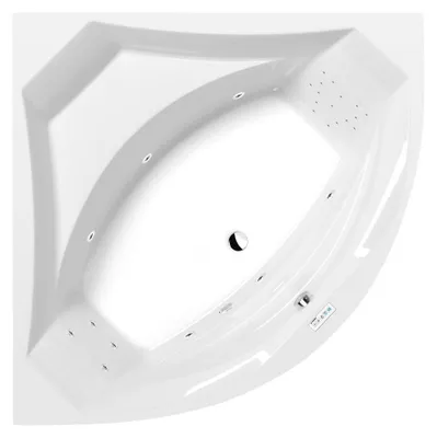 Produktbild von Polysan ROSANA Whirlpool-Badewanne, 140x140x49cm, Highline Hydro, Chrom