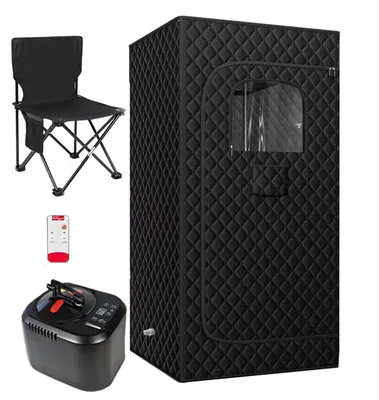 Immagine prodotto di Sauna a vapore portatile per uso domestico - Tenda sauna pieghevole per tutto il corpo - Generatore di vapore da 2,6 L - Telecomando - Controllo di tempo e temperatura - Terapia detox