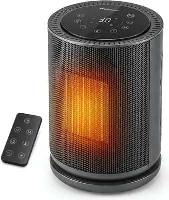 Image de Radiateur céramique de 1800W - Chauffage ventilé à chauffage rapide avec oscillation de 75°, économe en énergie, portable, thermostat éco, télécommande