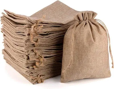 Produktbild von Famanu Jutesäckchen 20 x 30 cm mit Zugband - 30 Stück
