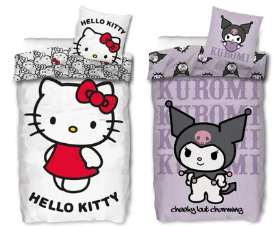 Produktbild von Hello Kitty & Kuromi - 2 x Bettwäsche-Set Wendemotiv, 135x200 & 80x80