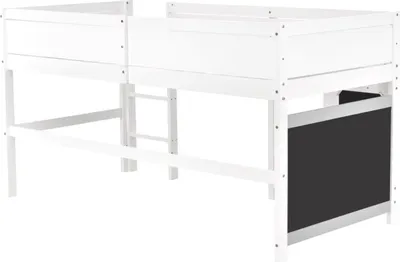 Immagine prodotto di Letto per bambini 90x200cm - Letto per bambini - Con protezione anticaduta e rete a doghe - Senza materasso - Legno massiccio - Bianco - Design scandinavo