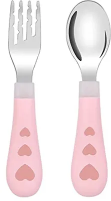 Obrázek produktu pro Sada dětské vidličky a lžíce – ergonomický design – 15,7 x 9,5 x 1,8 cm