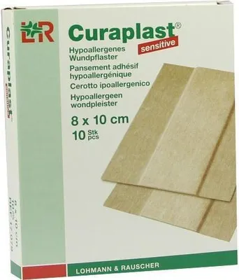 Produktbild von Curaplast Wundschnellverb.sensitiv 8x10 cm 1 m 10 St