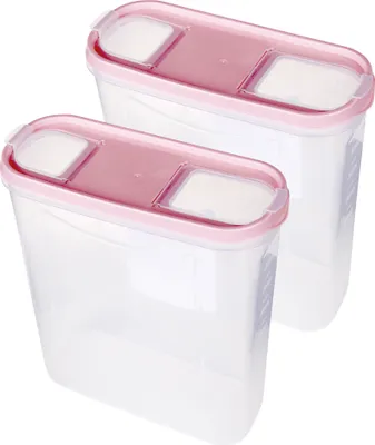 Produktbild von Vorratsdosen mit Deckel 4,5 Liter ( 2er Pack / Altrose ), Luftdicht Schüttdose BPA frei, Vorratsbehälter Set - Frischhaltedosen Klappdeckel