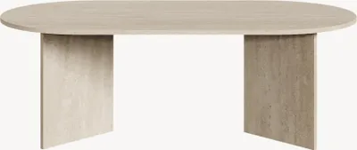 Produktbild von Couchtisch 'Kynd' Wohnzimmertisch 119 x 60 x 40 cm mit ovaler Tischplatte Travertin