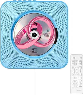 Zdjęcie produktu dla Avizar, ścienny odtwarzacz CD Cancale z Bluetooth, FM i pilotem, niebieski