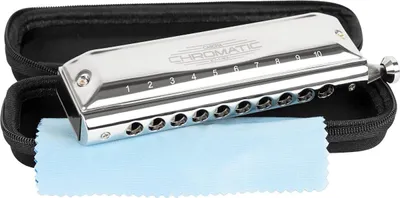 Immagine prodotto di Armonica cromatica 10-40 Blues (inclusa custodia morbida e panno per la pulizia)