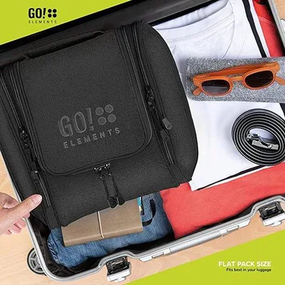 Produktbild von Unyqoos® Toilettentasche zum Aufhängen – große Kosmetiktasche für Herren & Damen, Reise-Kulturbeutel für Koffer & Handgepäck, Schwarz