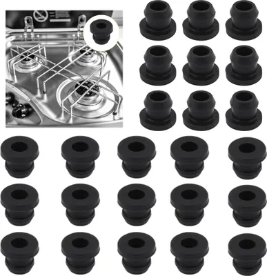 Produktbild von 24 Gummifüße für Kochtöpfe – Rostfrei, 5 mm, für Smev/Thetford/Dometic Gasherde
