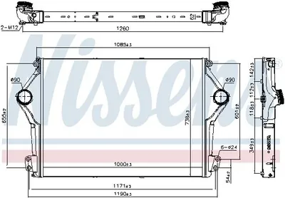 Produktbild von NISSENS 961262 Ladeluftkühler LLK für SCANIA G II Turbo Intercooler