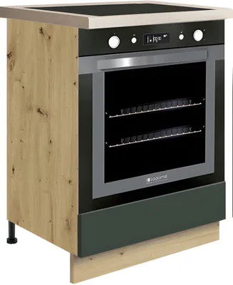 Obrázek produktu pro GLAMOUR GREEN 17D – Backofenunterschrank 60 cm, tmavě zelená matná