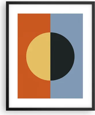 Produktbild von Gerahmtes Poster - Schwarzer Rahmen - Abstraktion Halbkreis Kontrast - 40x50 cm - Wand Bild - Wanddeko - Wandbilder - Kunstposter - Wandposter - Bilderrahmen - Bilder - Kunstdruck - P2BPA40x50-4604