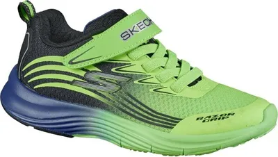 Obrázek produktu pro Skechers Razor Grip, chlapecká syntetická tréninková obuv, sportovní obuv v limetkové barvě, stélka z paměťové pěny, flexibilní podrážka