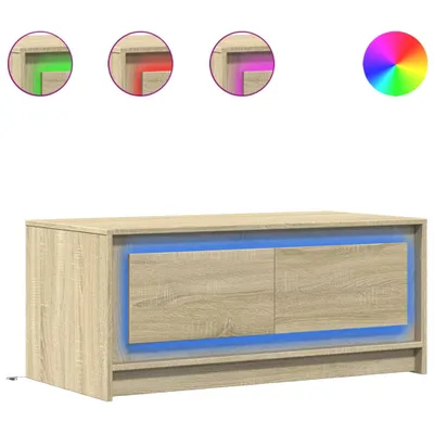 Produktbild von vidaXL LED-Couchtisch Sonoma-Eiche Holzwerkstoff