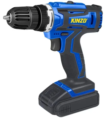 Produktbild von Kinzo Akkuschrauber - Akku Bohrmaschine für Holz Metall Kunststoff - Akkubohrer mit LED Licht - Schrauber 14.4V und 1300mAh Li-Ion - Blau