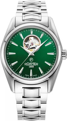 Produktbild von Herrenuhr ROAMER 984985 41 75 20 klassisch aufgebrochene grüne Uhr.