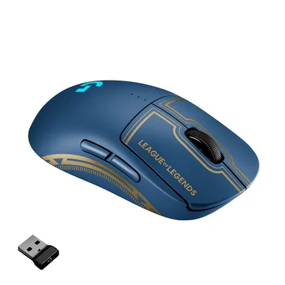 Image de Logitech G 910-006452, Conçu pour les droitiers et les gauchers, Optique, Sans fil (RF), 25600 DPI, 1 ms, Noir, Bleu, Or