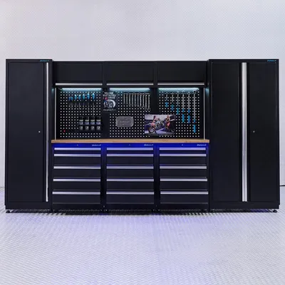Productafbeelding van Werkplaatsinrichting PREMIUM eiken - 3 ladekasten - 354 cm