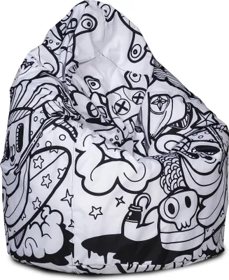 Produktbild von Ecopuf, Mega Sako, Sitzsack Pouf, Sack Poufsessel Pufsack Kinder, Erwachene, 85x135cm, Fantasy-dg42