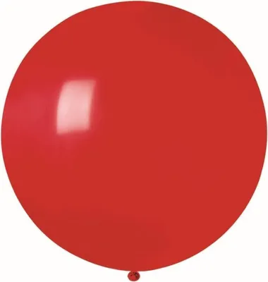 Image de Ballon rouge pastel rond de 80 cm - Godan