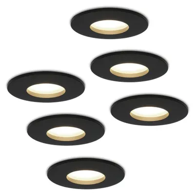 Produktbild von hoftronic LED Einbaustrahler 4W 4000K IP44 Schwarz 6er Set