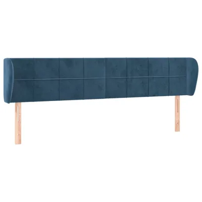 Immagine prodotto di vidaXL Testiera con orecchie blu scuro 163x23x78/88 cm in velluto