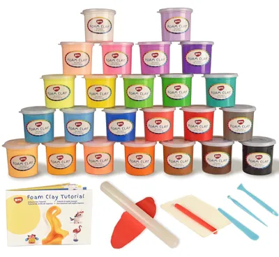 Foam Clay 24 Farben mit Rolle und Werkzeug, 1,08 kg