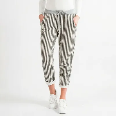 Produktbild von Damen Jogginghose Baumwolle Sporthose Stretch Freizeithose Sommer, Boyfriend Style 95% Baumwolle & Stretch, Print Sweathose Edelheld Gr.40-42