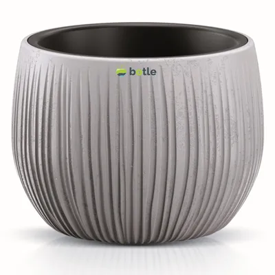 Obrázok produktu pre Kvetináč vlnitý vzor Imitácia betónu 18x13,5cm sivý kvetináč s vložkou