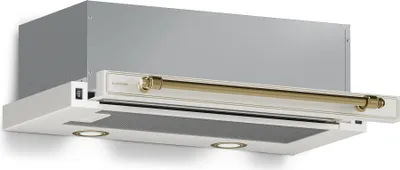 Zdjęcie produktu dla Klarstein Victoria okap kuchenny, 60cm okap podszafkowy Retro, 358 m³/h, A++, LED, wysuwany, 2 poziomy mocy, filtr aluminiowy i węglowy, cichy, okap podszafkowy, śmietana
