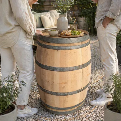 Produktbild von es Weinfass geschliffen 225L kaufen – Eichenfass für Garten, Deko & Möbelbau