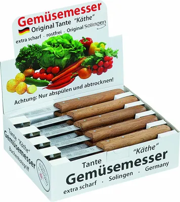 Produktbild von RÖR Gemüsemesser (Verkaufseinheit: 20) Tante Käthe Buchenholz 75mm 194164 4008502501786