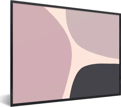 Produktbild von MuchoWow® Gerahmtes Poster Pastell - Gestaltung - Minimalismus 80x60 cm - Poster mit Schwarzem Bilderrahmen Wandposter Rahmen Foto Bilder - Schwarzem - Mit Gestell