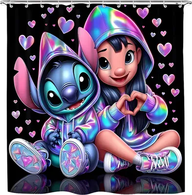 Obrázok produktu pre Dizajnová multifunkčná záclona 180x180 cm - Lilo and Stitch/Hologram