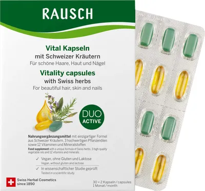 Produktbild von Rausch Vital Kapseln m.Schweizer Kräuter 1 Monat 30X2 St
