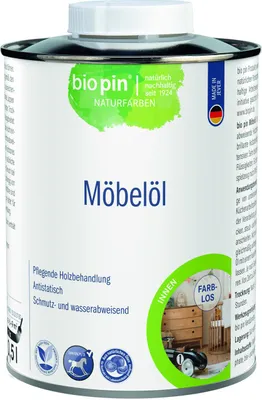 Produktbild von Biopin Naturfarben Möbelöl 500 ml farblos