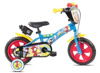 Immagine prodotto di SPIDEY 12, bicicletta per bambini, bici bambino, adatta a bambini tra i 3 e i 5 anni, per altezza tra 85 e 105 cm, con borraccia e scudo frontale