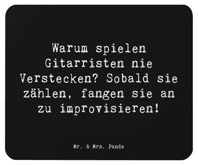 Produktbild von Mr. & Mrs. Panda Mauspad Spruch Gitarre Improvisation - Schwarz - Geschenk, Mouse Pad, laptop mousepad, Melodie, Abenteuer, Lernen, Instrument, pc, Liebe, Musik, Musiker