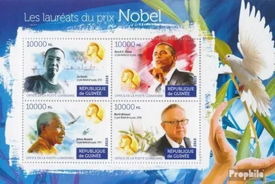 Produktbild von Briefmarken Guinea 2015 Mi 11263-11266 Kleinbogen (kompl. Ausgabe) postfrisch Nobelpreisträger