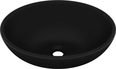 Immagine prodotto di vidaXL Lussuoso lavabo ovale nero opaco 40x33 cm in Vetroceramica