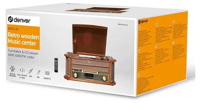 Zdjęcie produktu dla Denver MRD-51, Brązowy, Drewno, 33 1/3,45,78 RPM, Obrotowy, DAB, FM, CD